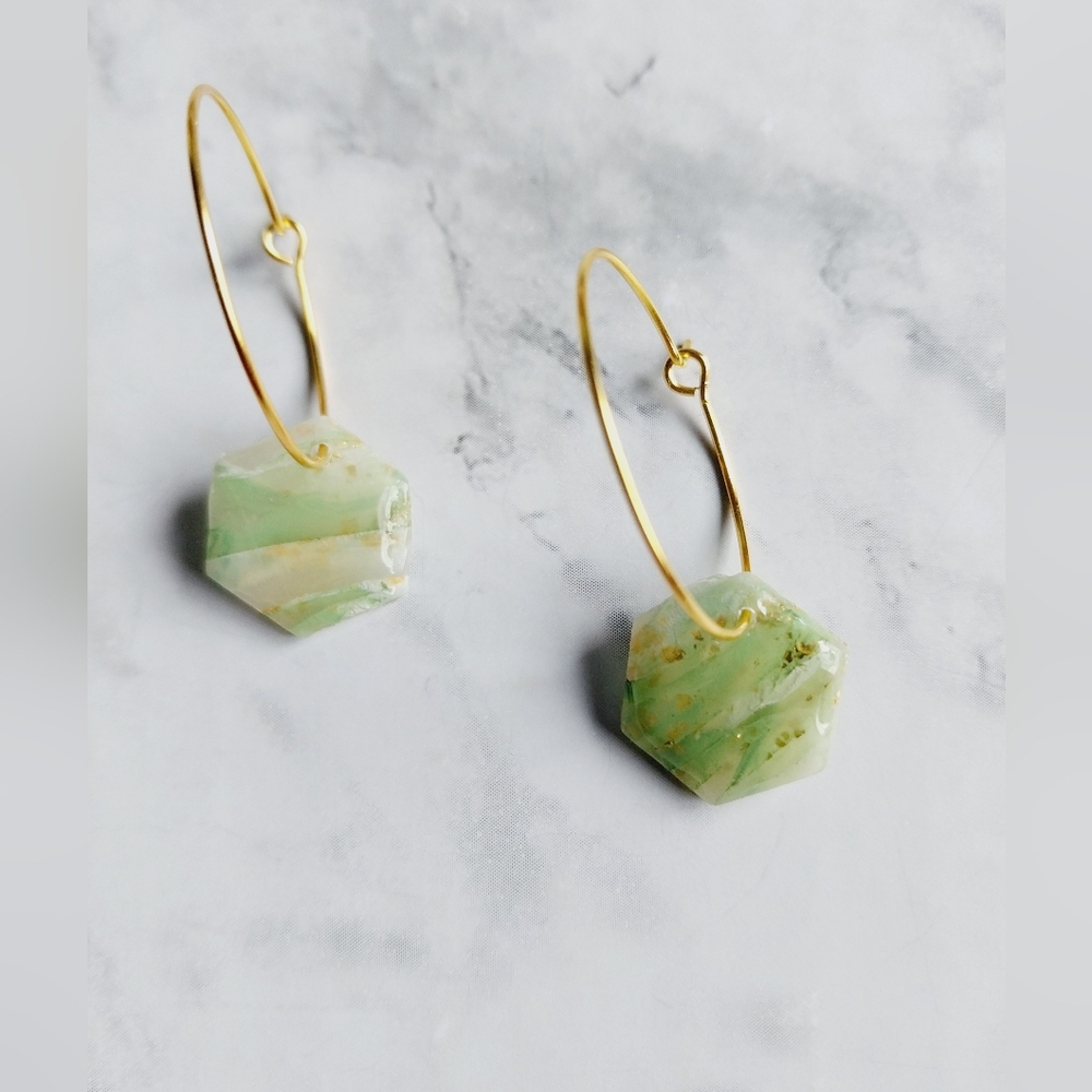 OpalGlaze  Clay Sage Green Hoops
